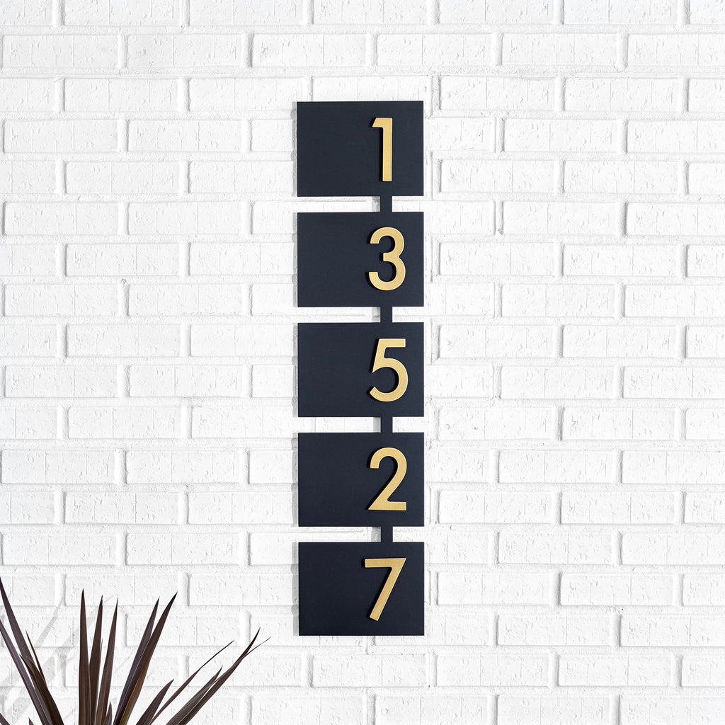 Rosedale Address Sign with Silver, White, Black or Brass Numbers - Mod Mettle