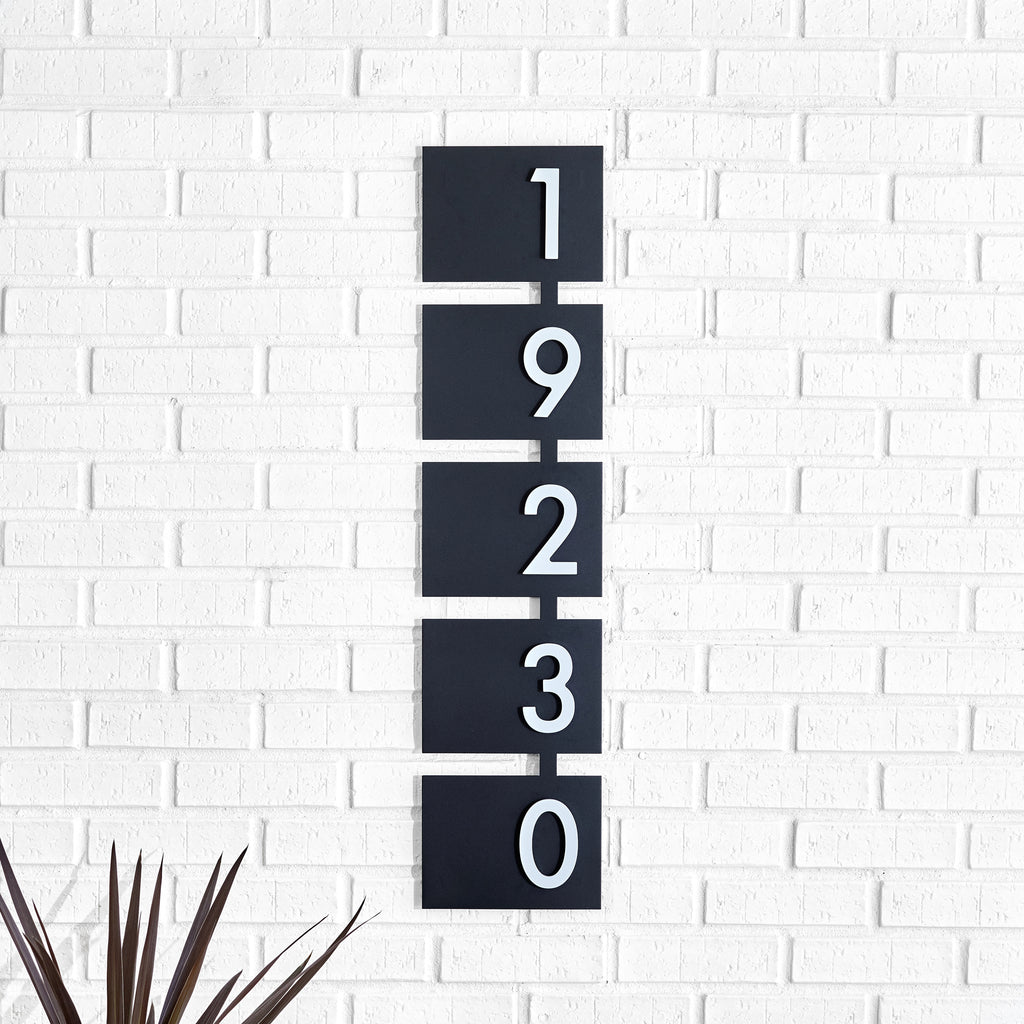 Rosedale Address Sign with Silver, White, Black or Brass Numbers - Mod Mettle