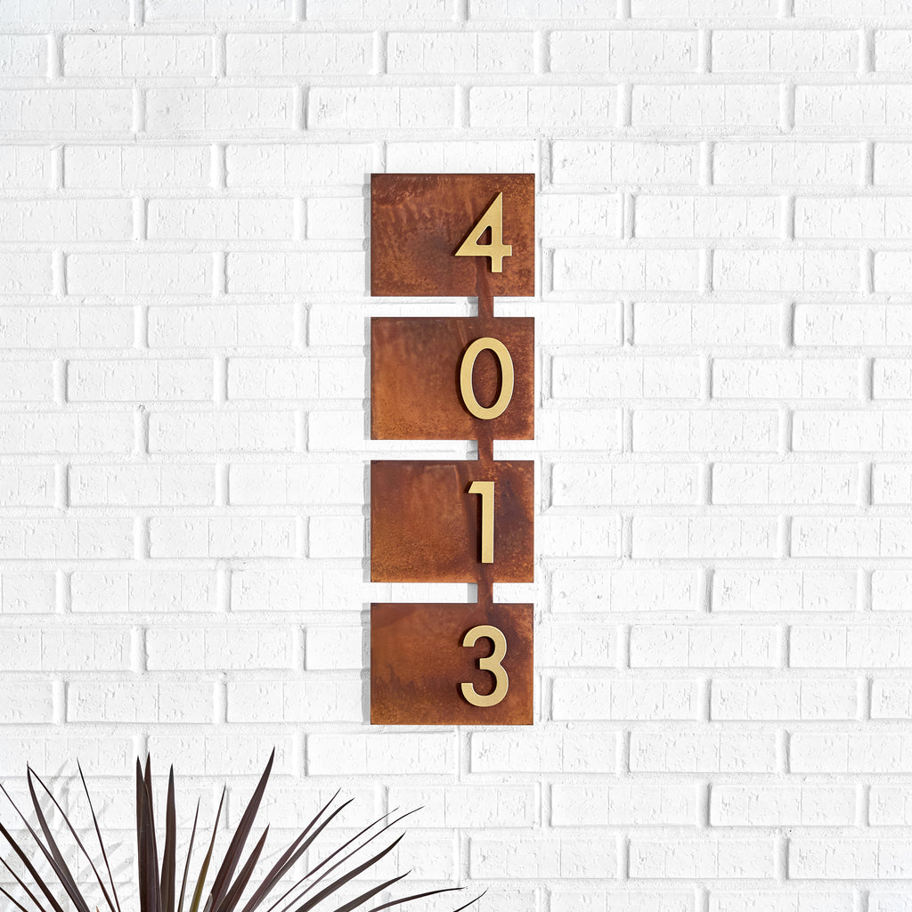 Rosedale Address Sign with Silver, White, Black or Brass Numbers - Mod Mettle