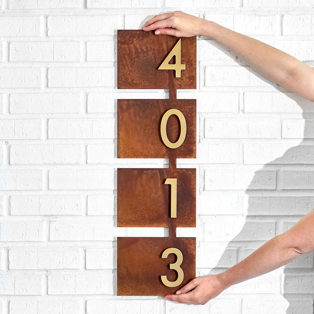 Rosedale Address Sign with Silver, White, Black or Brass Numbers - Mod Mettle
