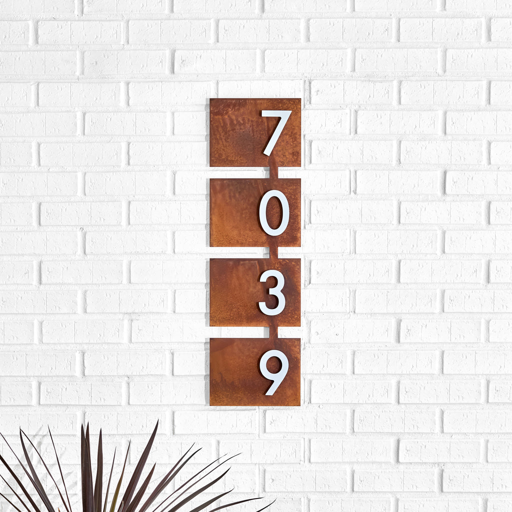 Rosedale Address Sign with Silver, White, Black or Brass Numbers - Mod Mettle