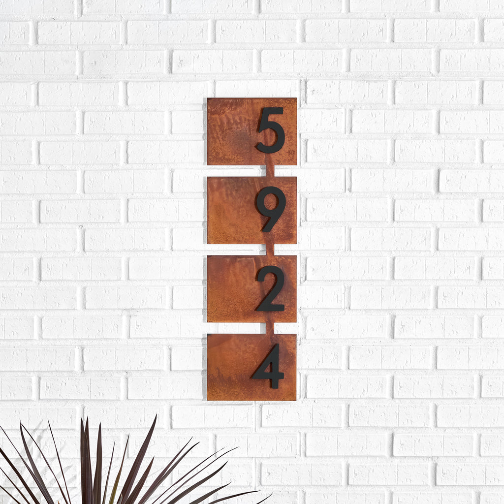 Rosedale Address Sign with Silver, White, Black or Brass Numbers - Mod Mettle