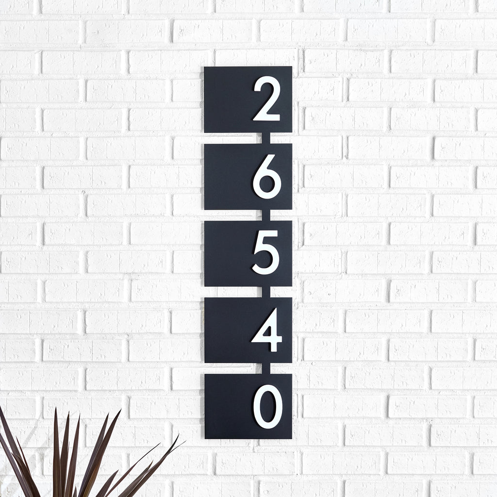 Rosedale Address Sign with Silver, White, Black or Brass Numbers - Mod Mettle