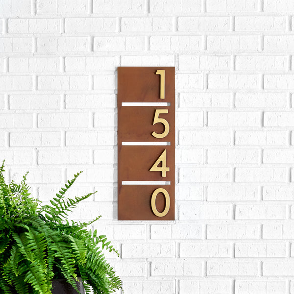 Enfield Address Sign with Silver, White, Black or Brass Numbers - Mod Mettle