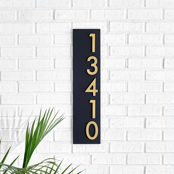 Zilker Address Sign with Silver, White, Black or Brass Numbers - Mod Mettle