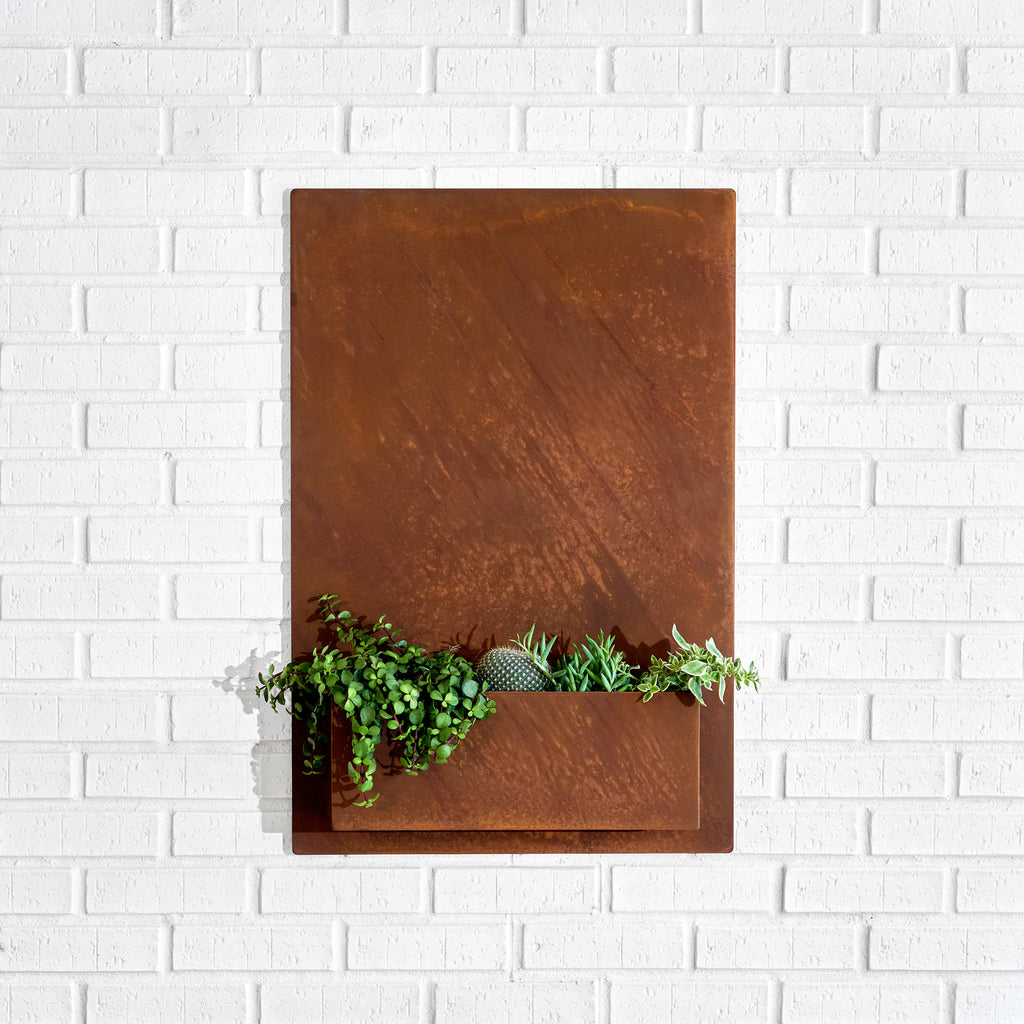 Sucker for Succulents Planter (30"H x 20"W) w/ Silver, White, Black or Brass Numbers - Mod Mettle