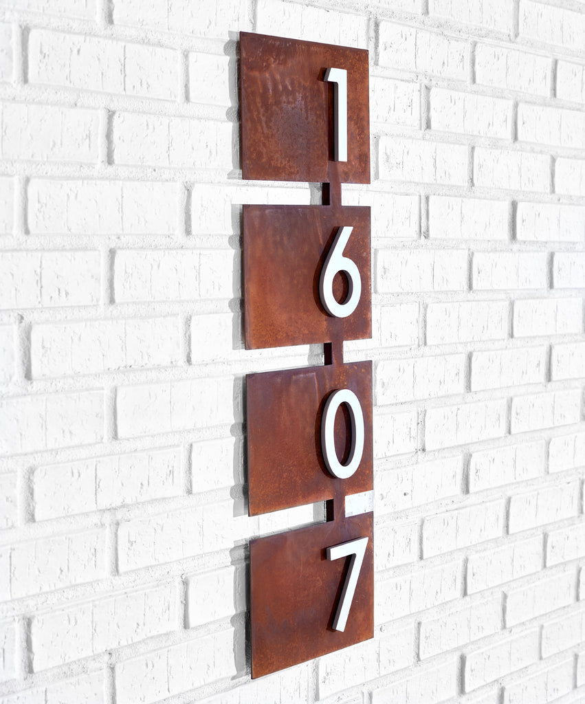 Rosedale Address Sign with Silver, White, Black or Brass Numbers - Mod Mettle