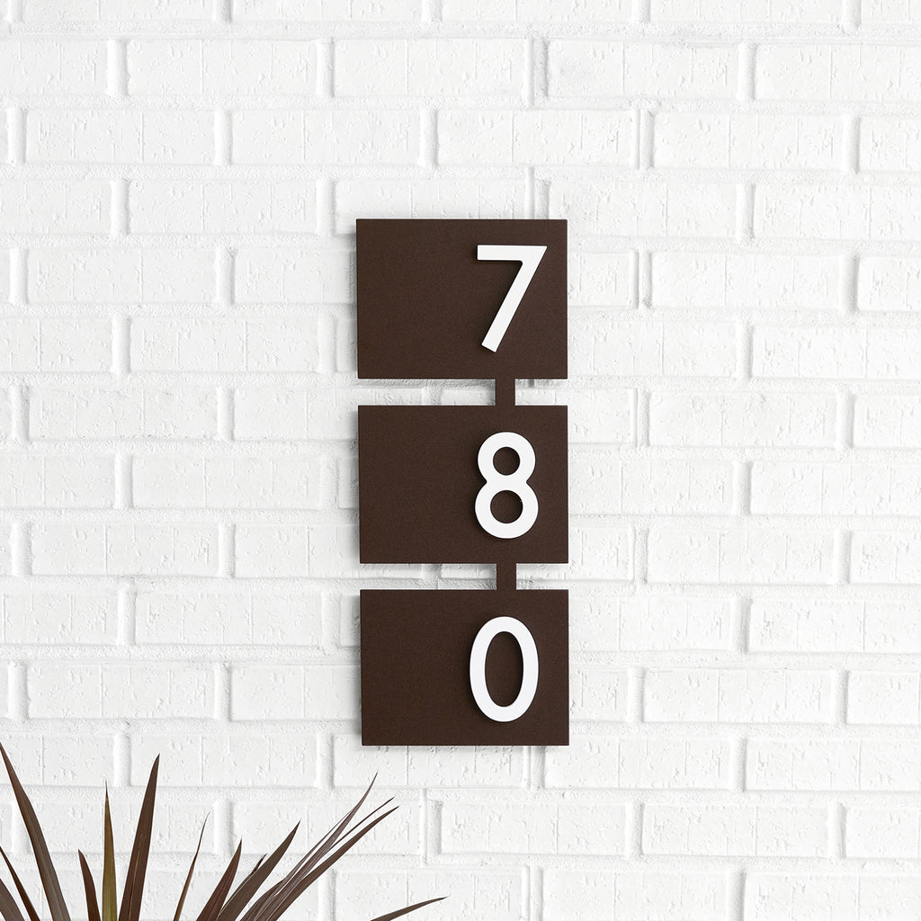Rosedale Address Sign with Silver, White, Black or Brass Numbers - Mod Mettle