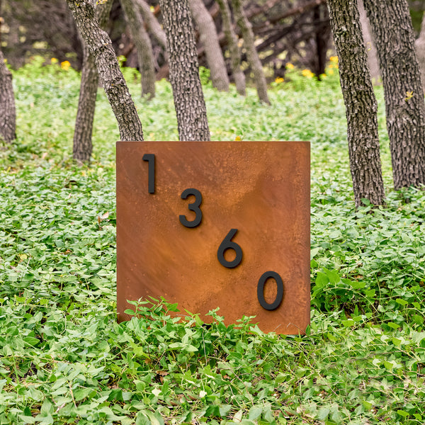 Tarrytown Yard Sign w/ Silver, White, Black or Brass Numbers - Mod Mettle