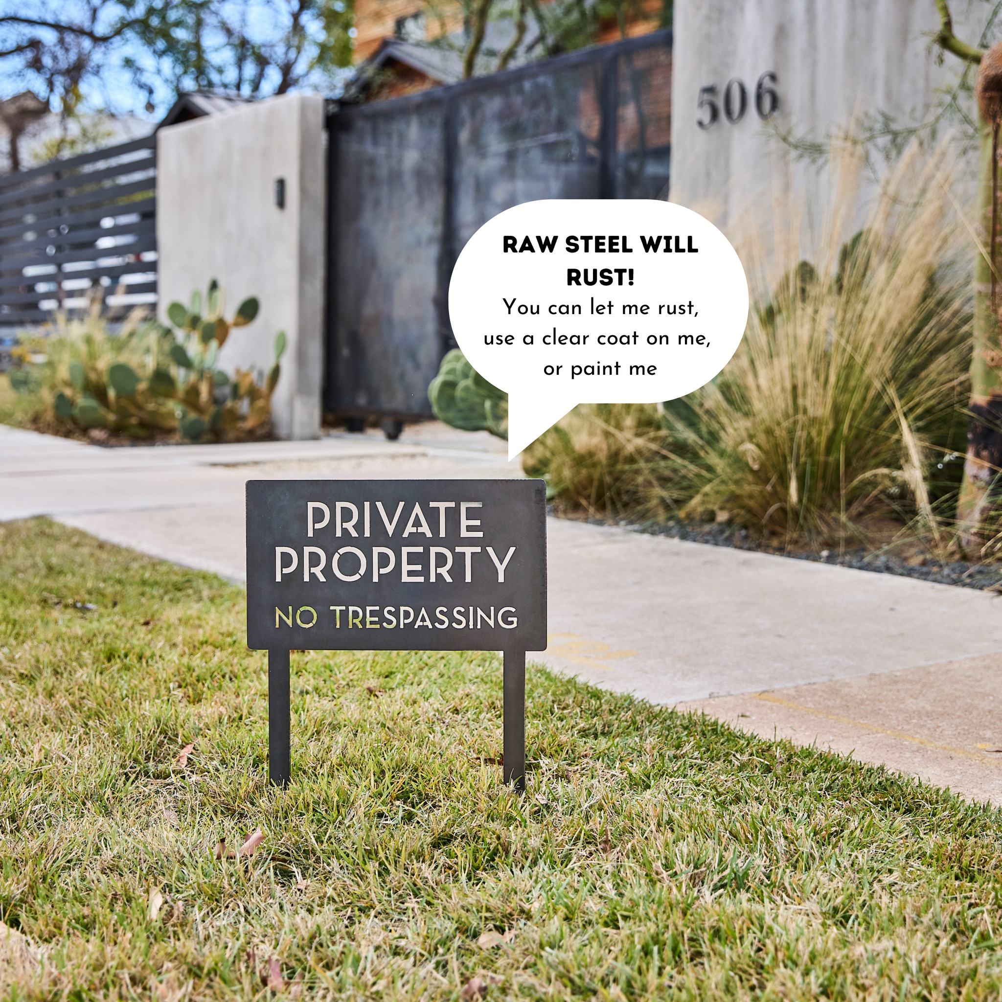 Private Property No Trespassing Yard Sign | Mod Mettle