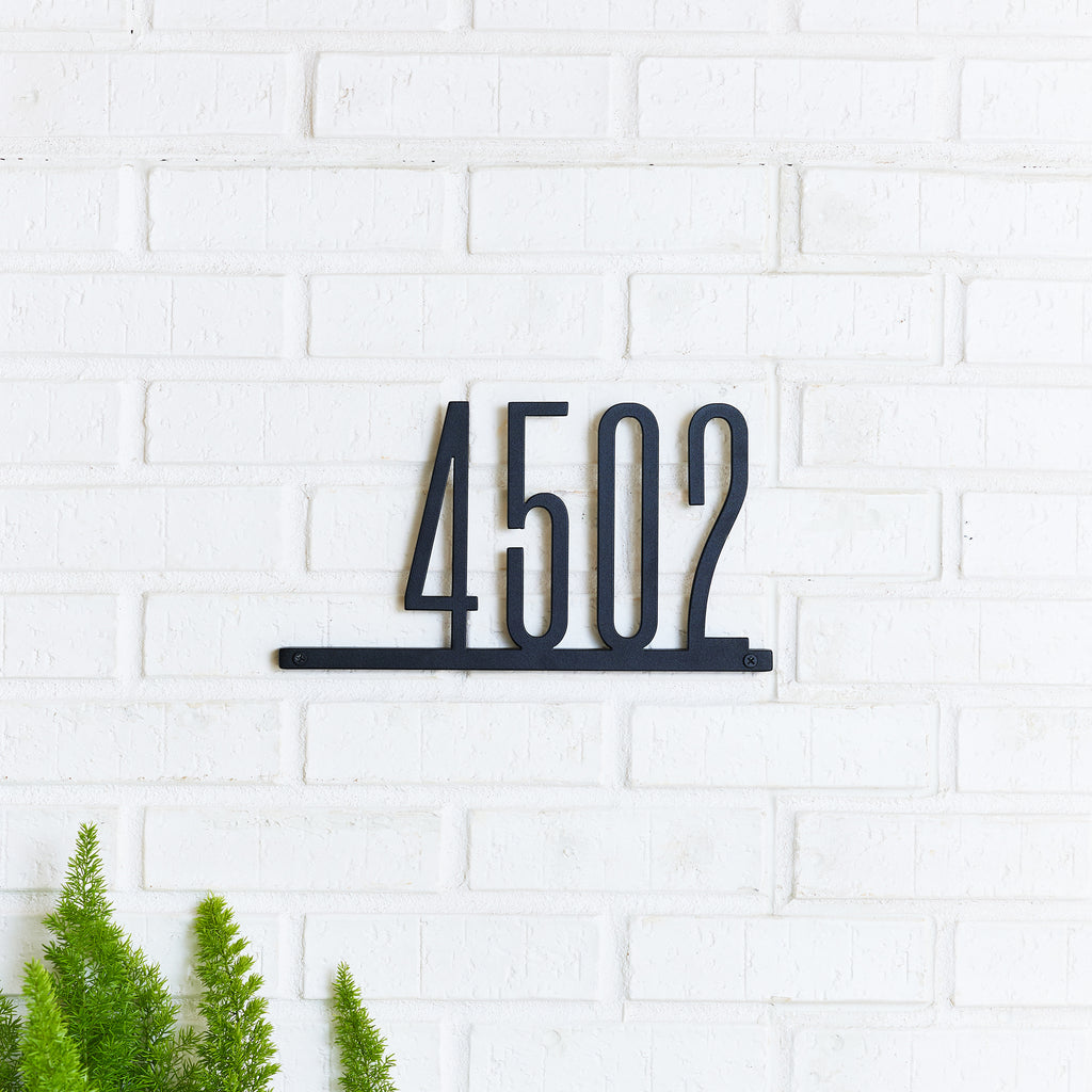 Narrow Mod Mettle Address Sign (4"H - 12"H Numbers) - Mod Mettle