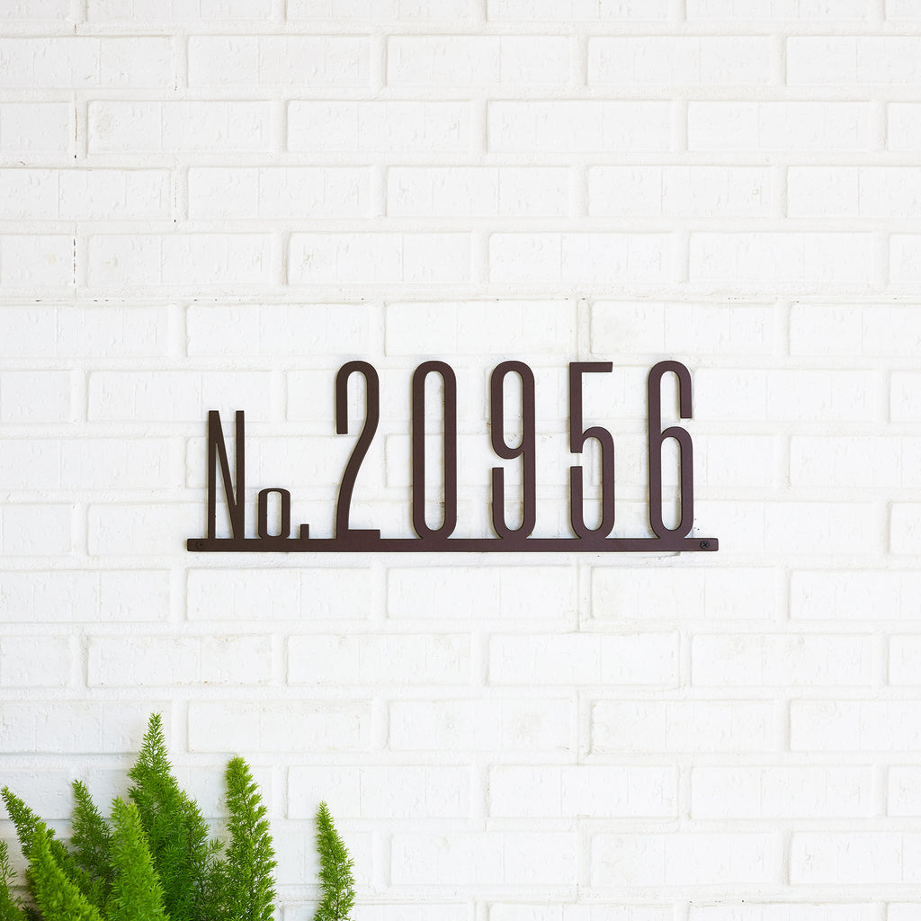Narrow Mod Mettle Address Sign (4"H - 12"H Numbers) - Mod Mettle