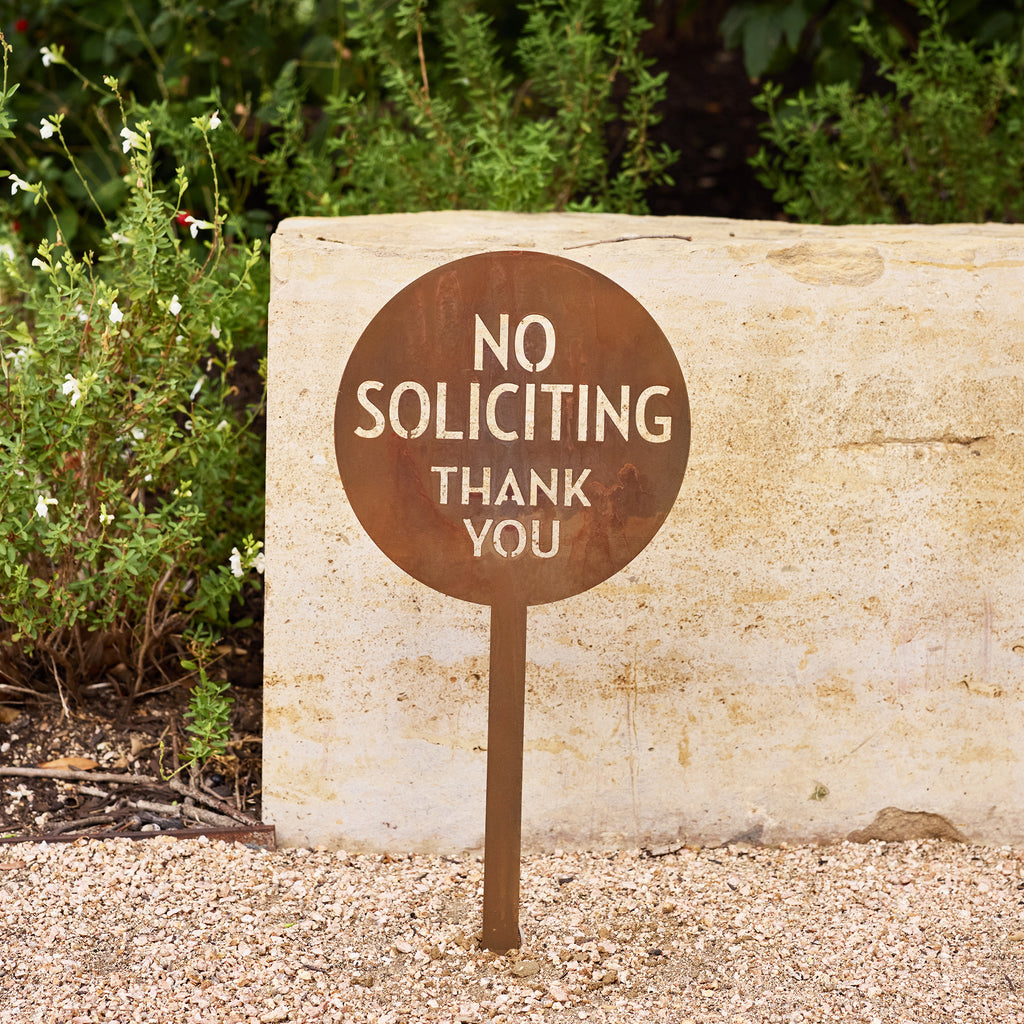 No Soliciting Thank You Yard Sign - Mod Mettle