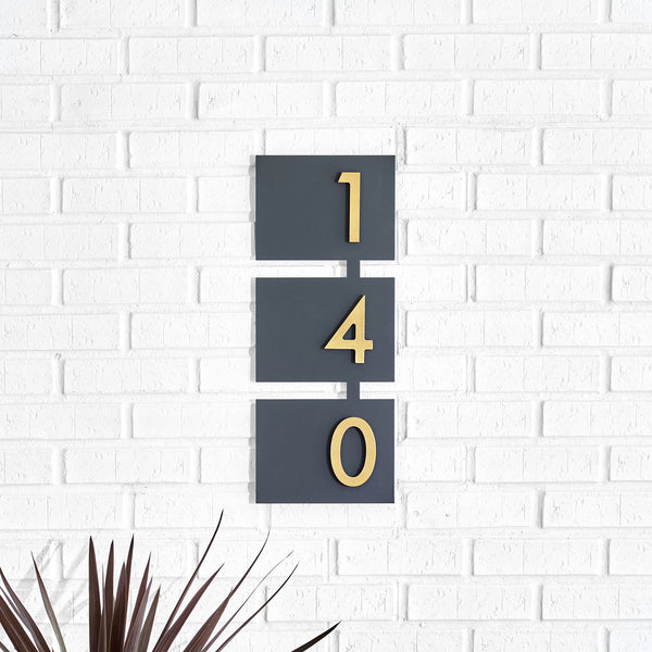 Rosedale Address Sign with Silver, White, Black or Brass Numbers - Mod Mettle