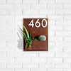 Mid-Century Madness Planter (16"H x 12"W) w/ Silver, Brass, Black or White Numbers - Mod Mettle