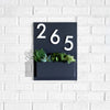 Mid-Century Madness Planter (16"H x 12"W) w/ Silver, Brass, Black or White Numbers - Mod Mettle