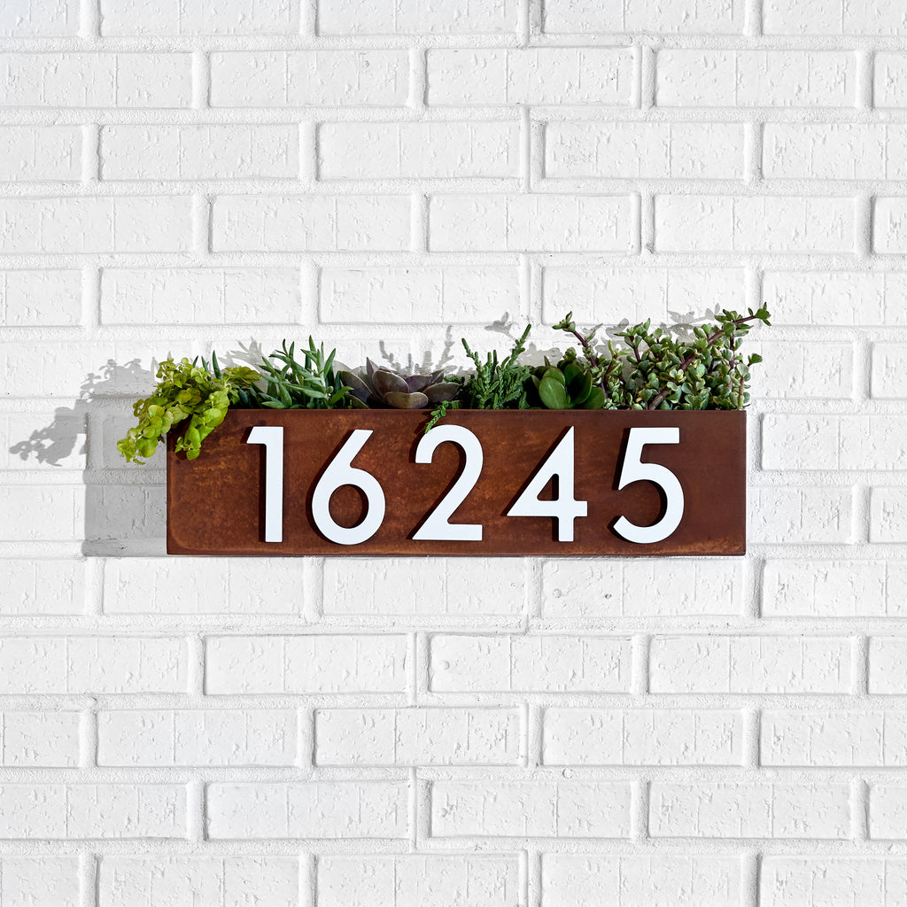 Clarkesville Planter with Brass, Black, Silver or White Numbers - Mod Mettle