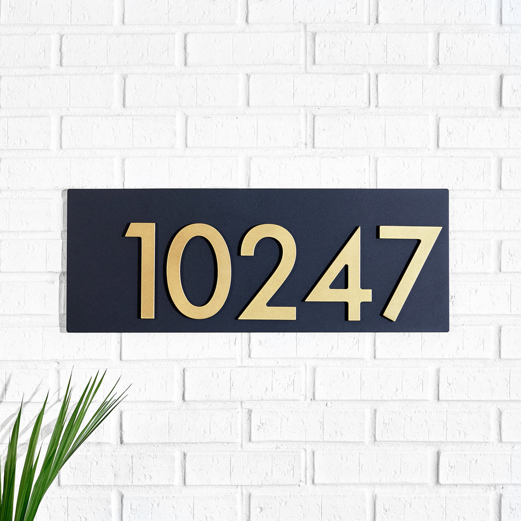 Windsor Address Sign with Silver, White, Black or Brass Numbers - Mod Mettle