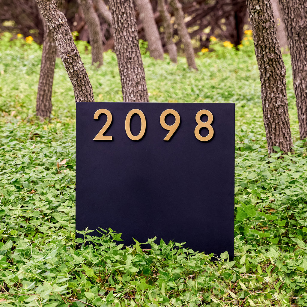 Tarrytown Yard Sign w/ Silver, White, Black or Brass Numbers - Mod Mettle