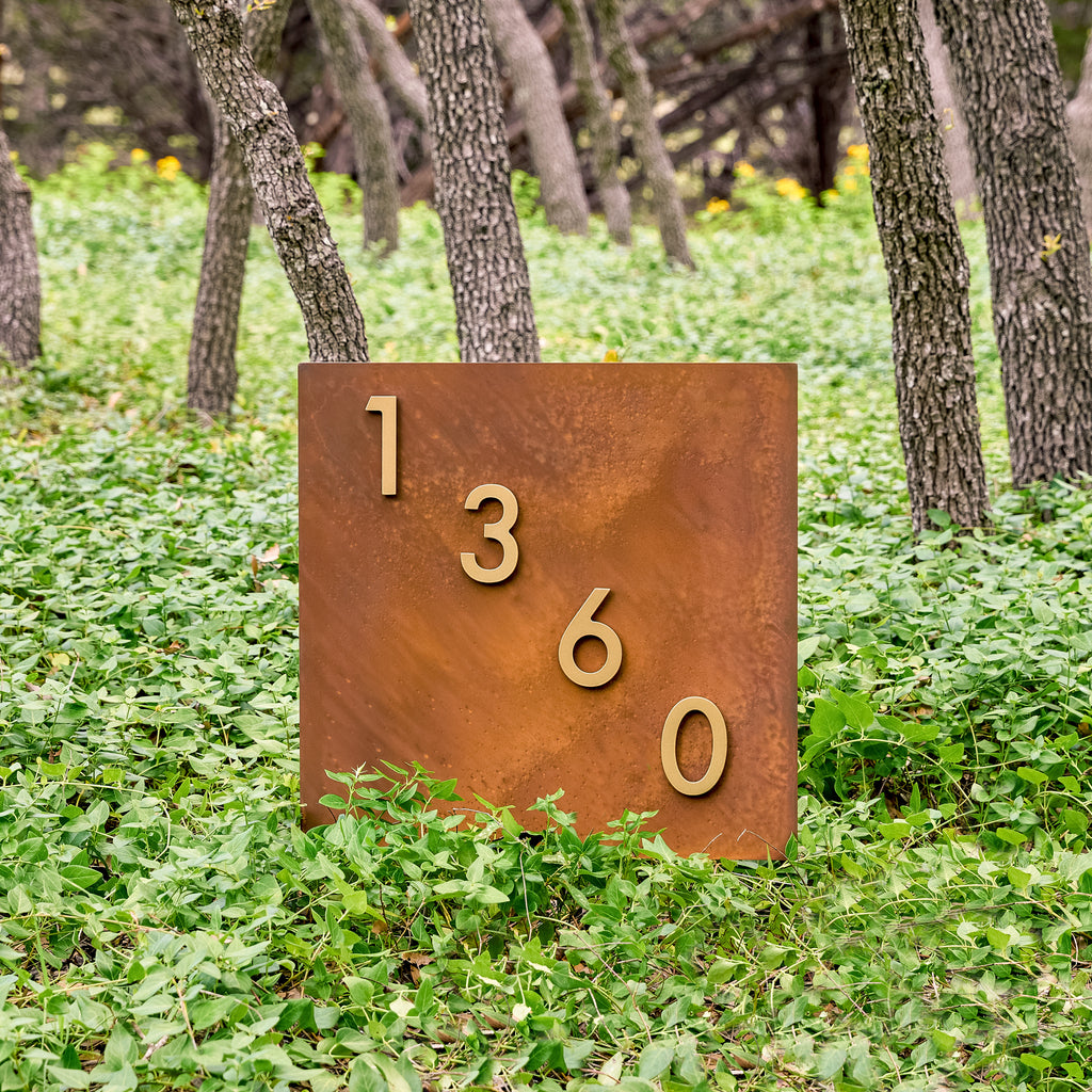 Tarrytown Yard Sign w/ Silver, White, Black or Brass Numbers - Mod Mettle