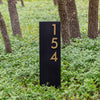 Oak Knoll Yard Sign w/ 4"H Silver, White, Black or Brass Numbers - Mod Mettle
